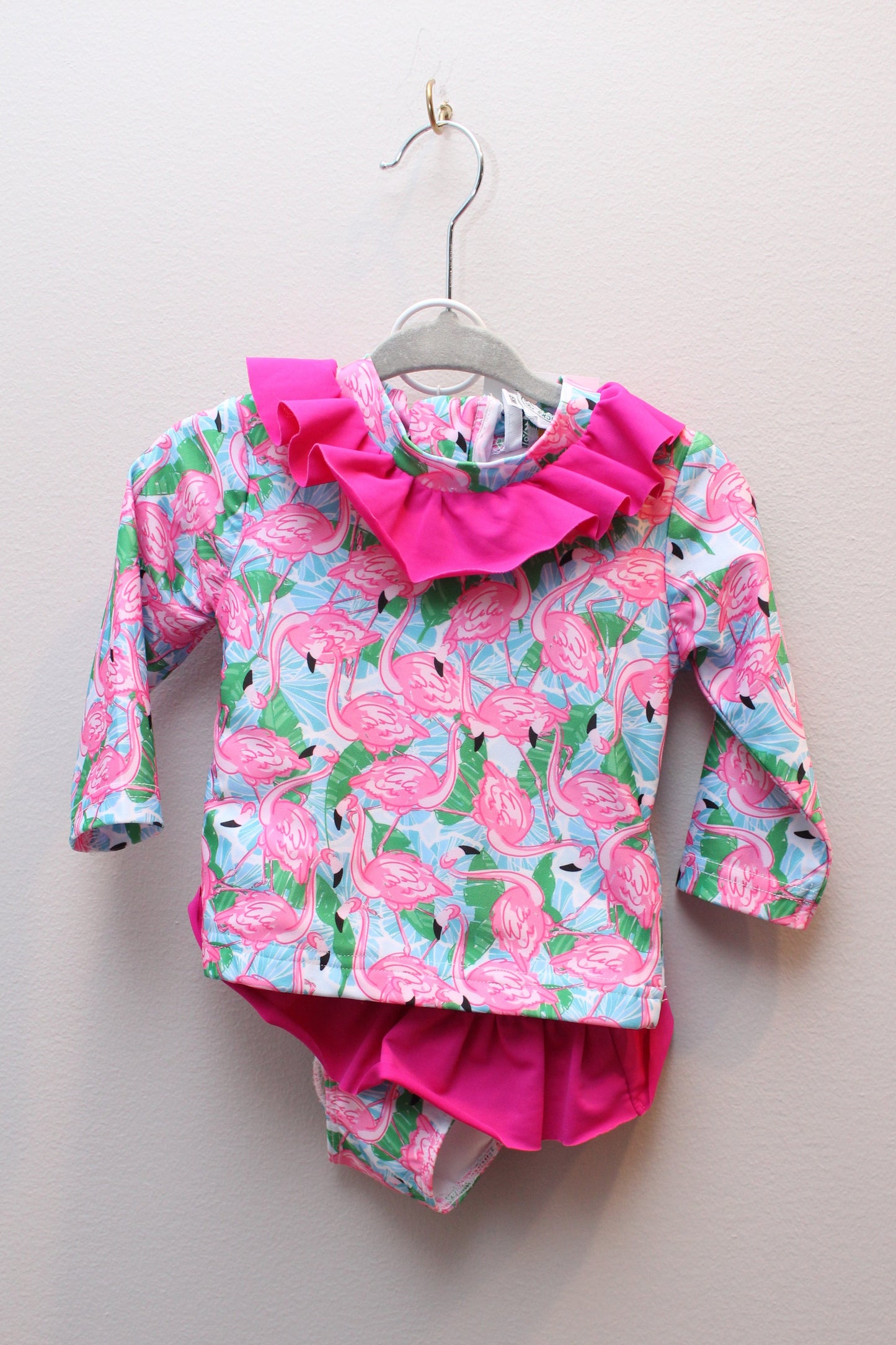 Classic Southern Smocks • Flamingo Two Piece Swim • 6 Months