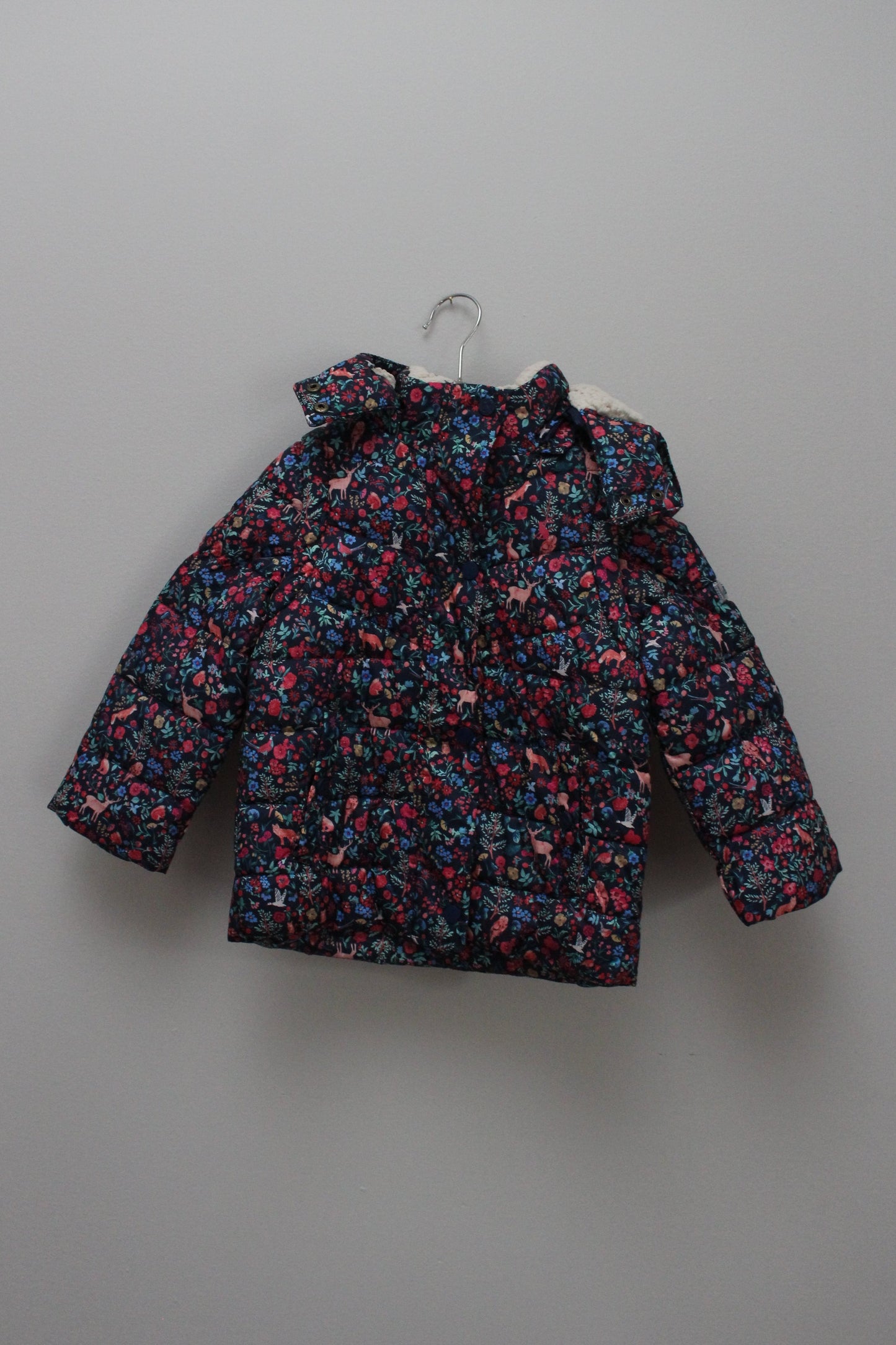 Joules • Navy Multi Color Puffer Jacket • 4T