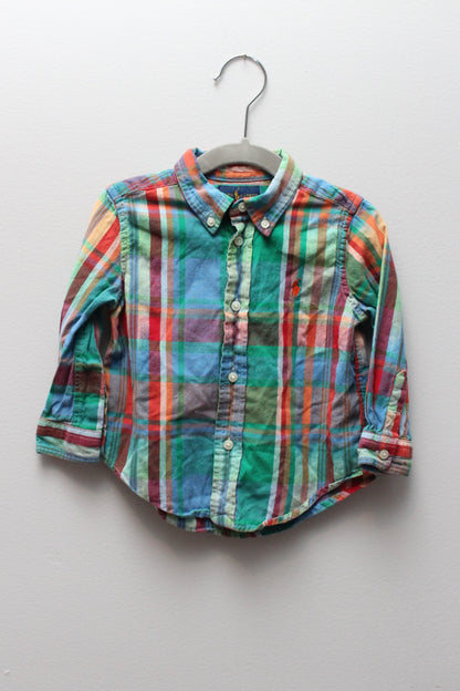 Ralph Lauren • Multi Color Plaid Button Down Shirt • 18 Months