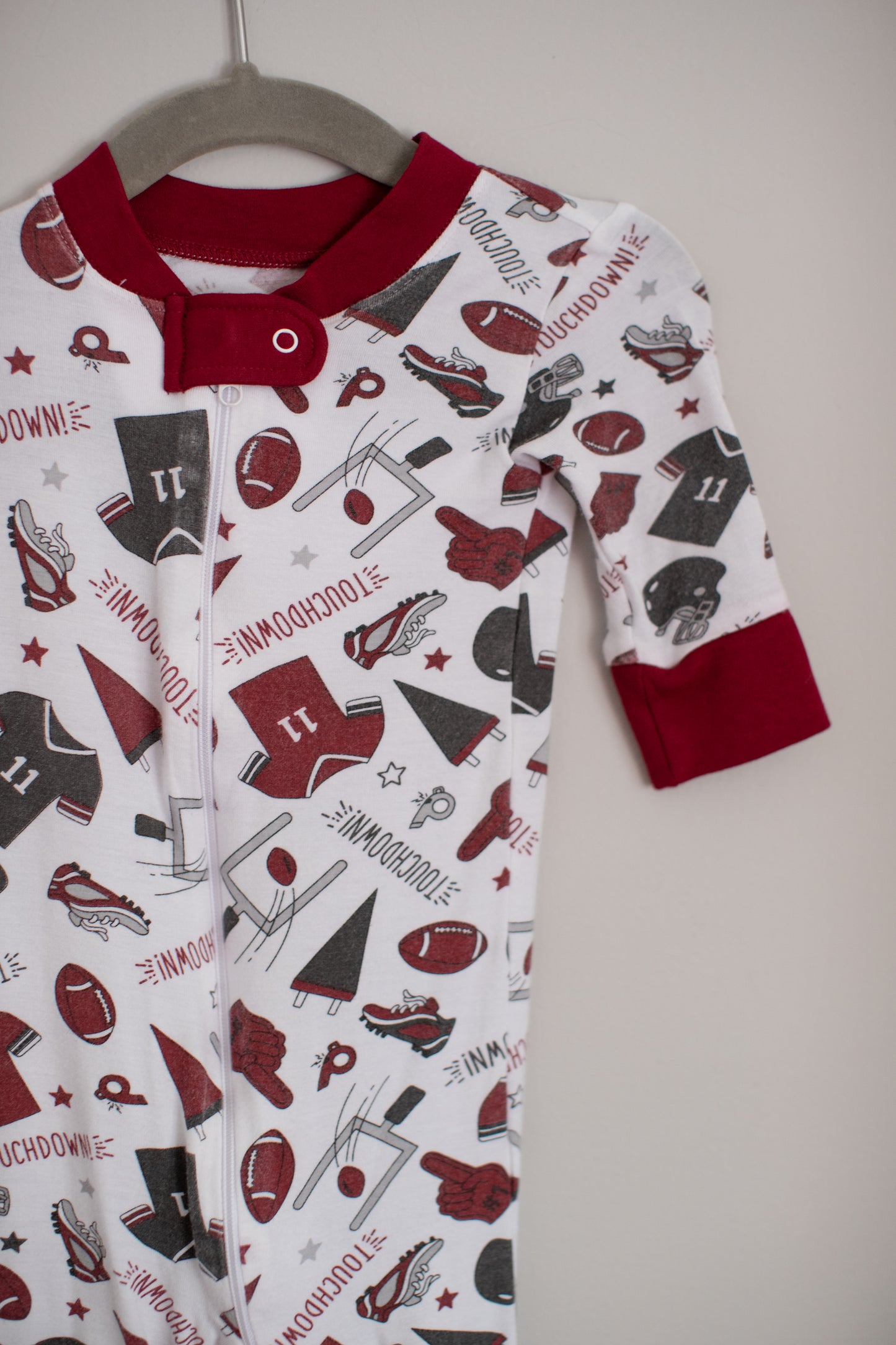 Magnolia Baby • White & Crimson Alabama PJs • 6 Months