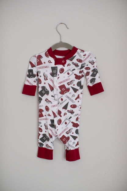 Magnolia Baby • White & Crimson Alabama PJs • 6 Months