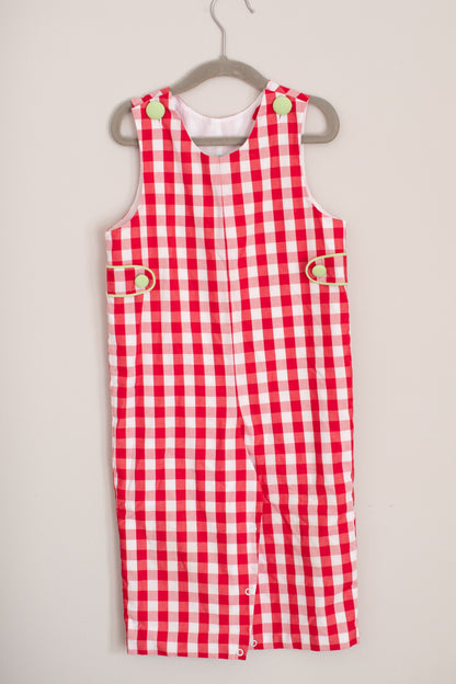 Honestly • Red & White Check Longall • 2T