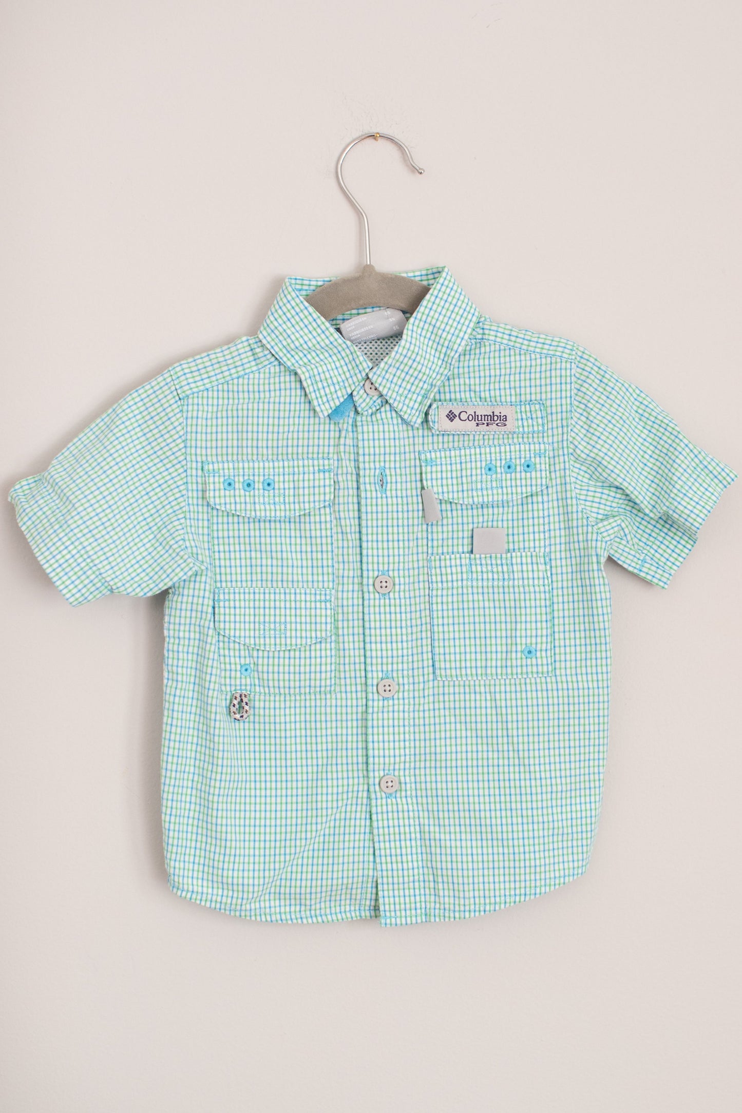 Columbia • Green & Blue Plaid Fishing Shirt • 2T