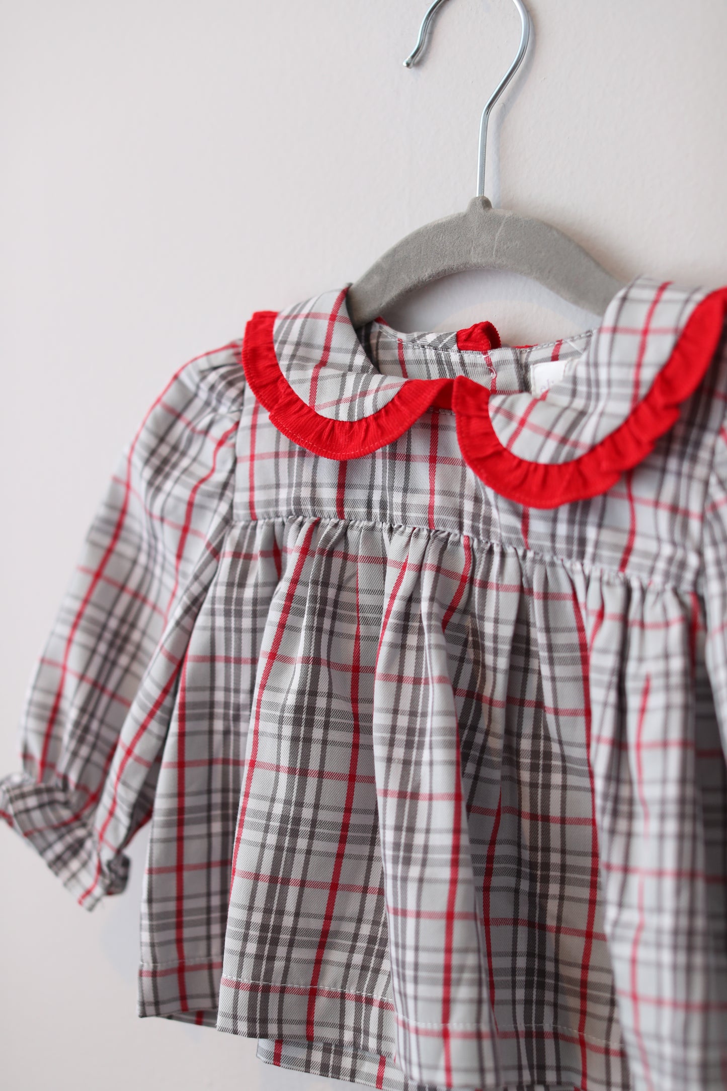 Eliza James Kids • Grey & Red Plaid Top • 6 Months