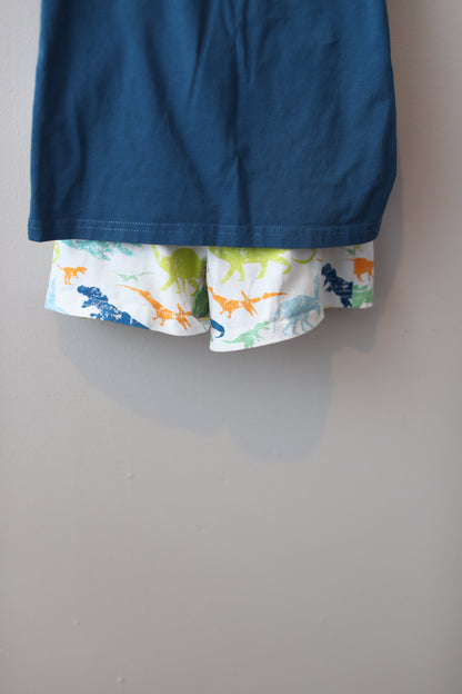 Stitchy Fish • Blue Collared Dino Short Set • 5T