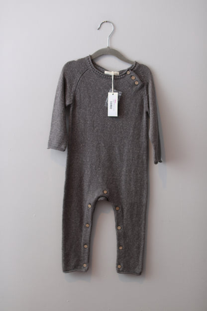 Quincy Mae • NWT Grey Sweater Playsuit • 18-24 Months