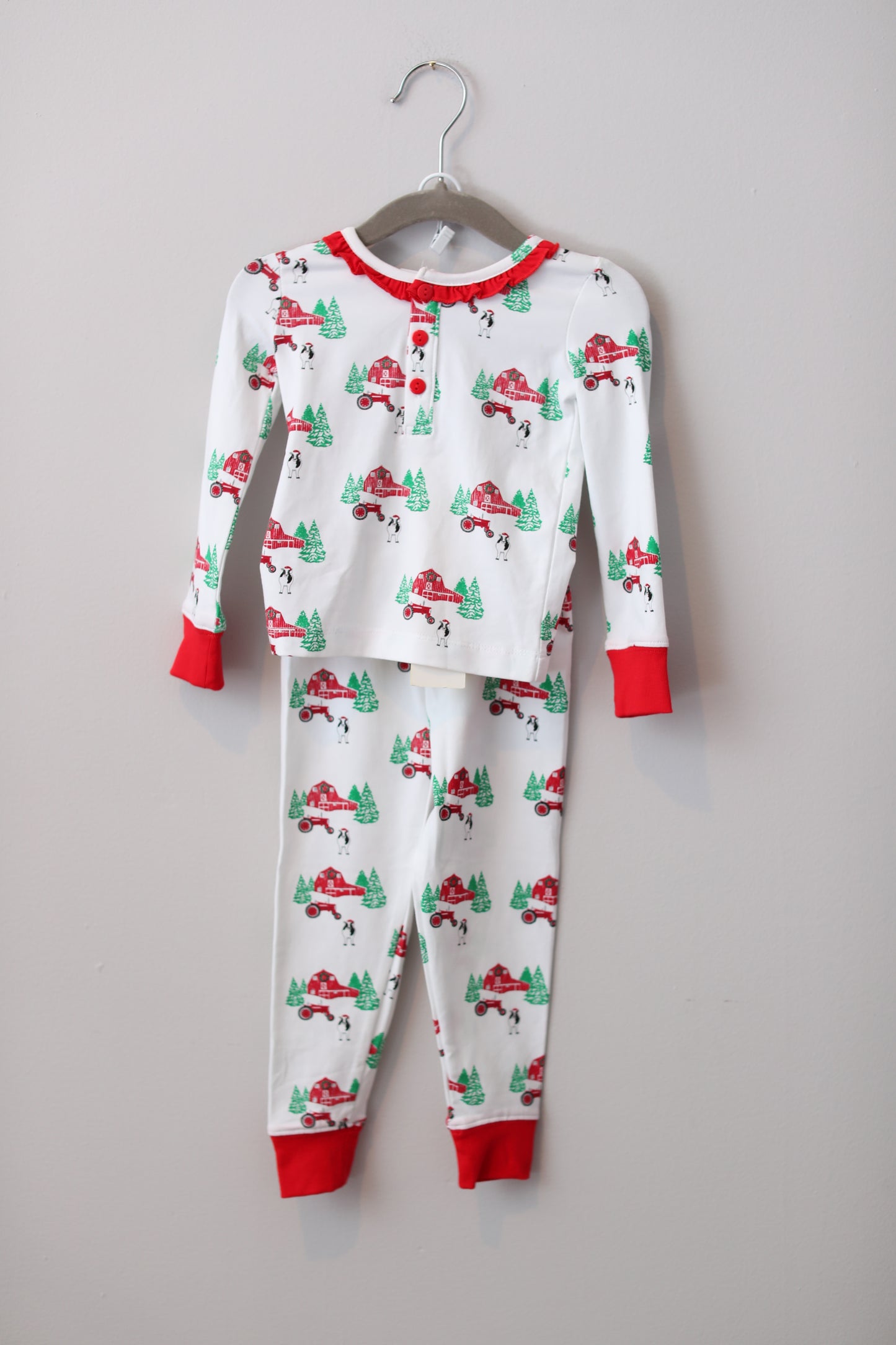 Ishtex • NWT White Farm Theme PJ Set • 12 Months