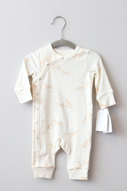 Pehr • NWT White Cheetah Playsuit • 0-3 Months