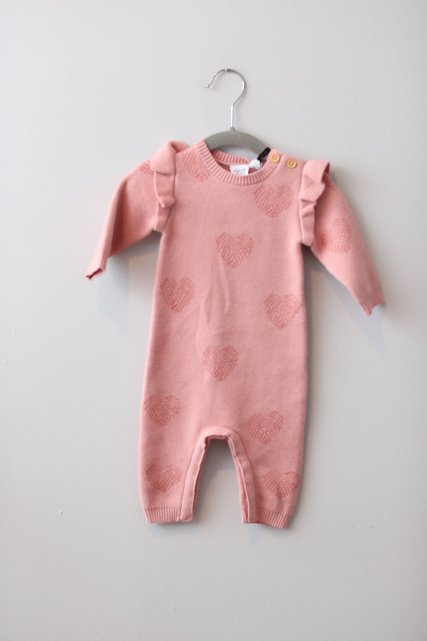 Deux nar deux • NWT Pink Heart Sweater Longall • 3 Months