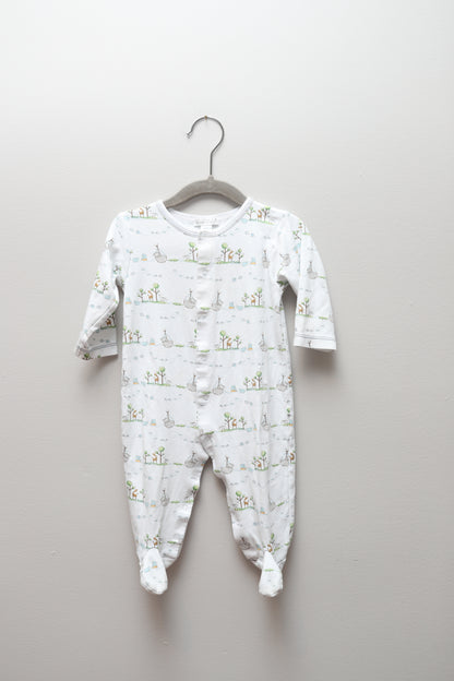 Kissy Kissy • White Noah's Ark Themed Footie PJs • 9 Months