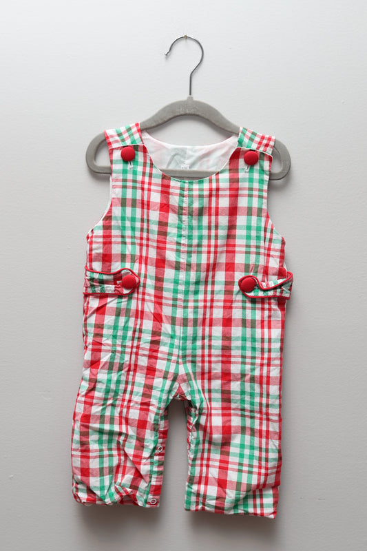 Boutique Brand • Red & Green Plaid Longall • 12 Months