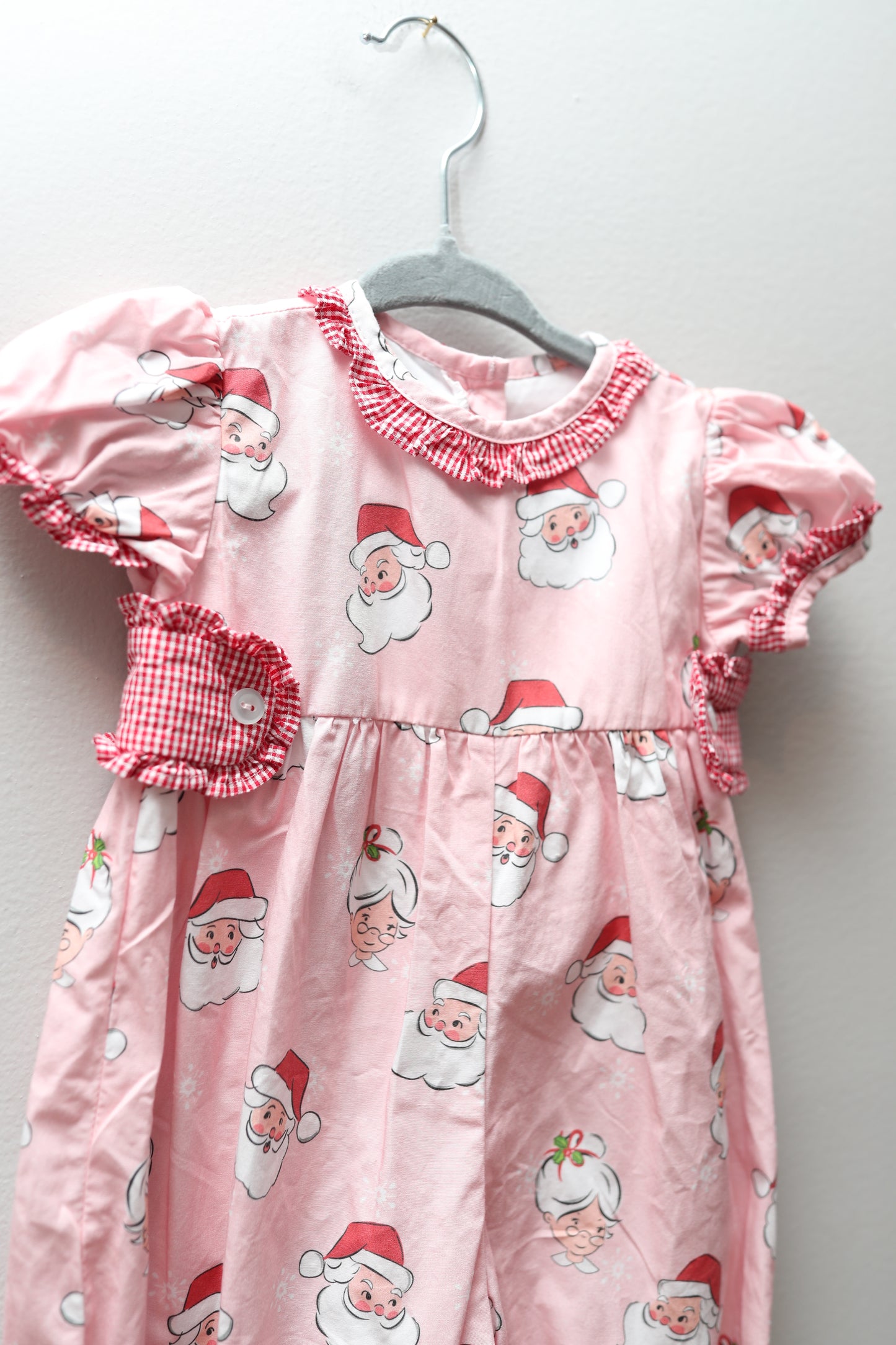 James & Lottie • Pink Santa Print Longall • 6 Months