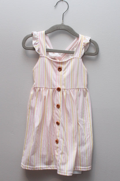 Abbie & Evie • Yellow & Pink Stripe Dress • 2T