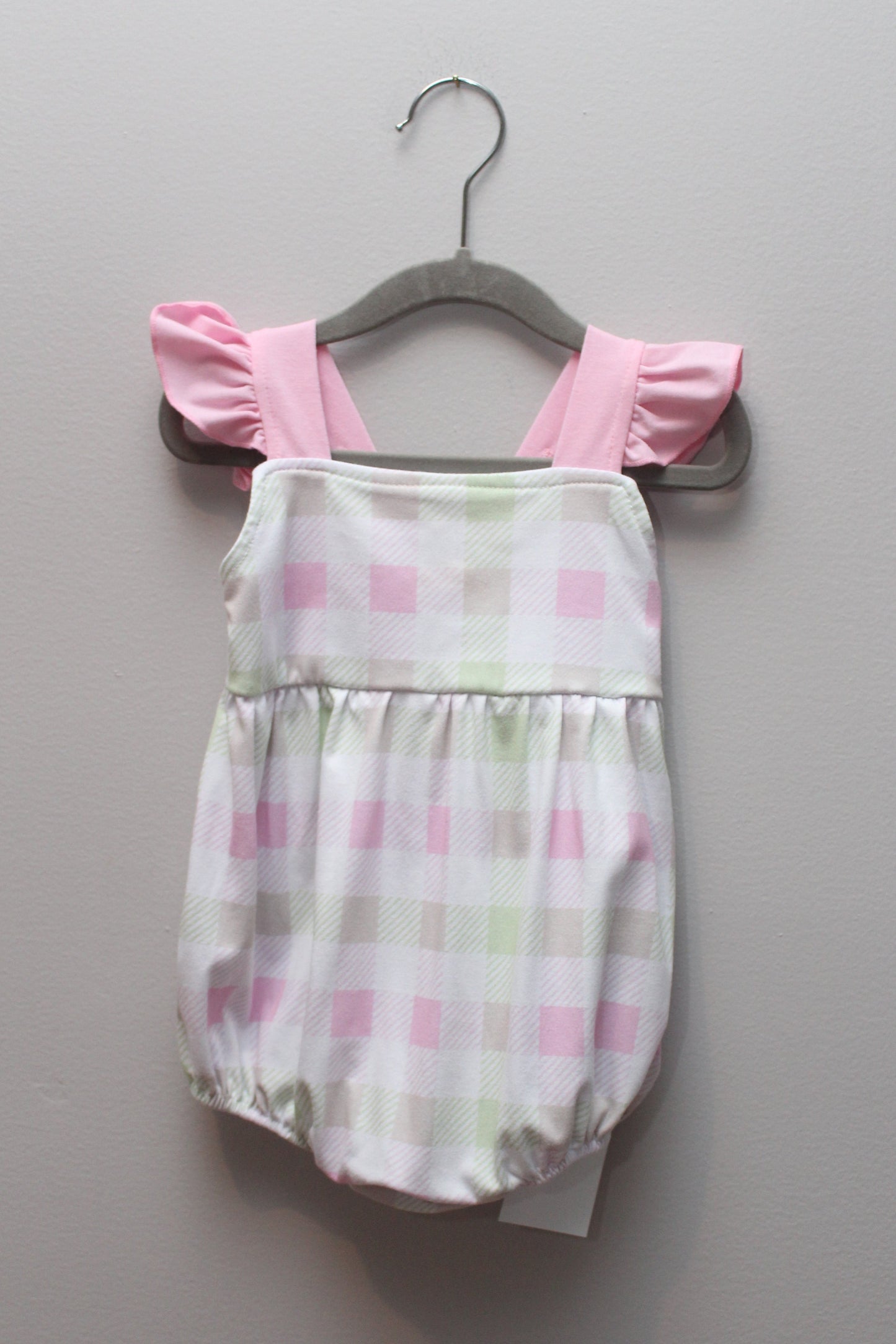 Boutique Brand • Pink & Green Plaid Bubble • 2T