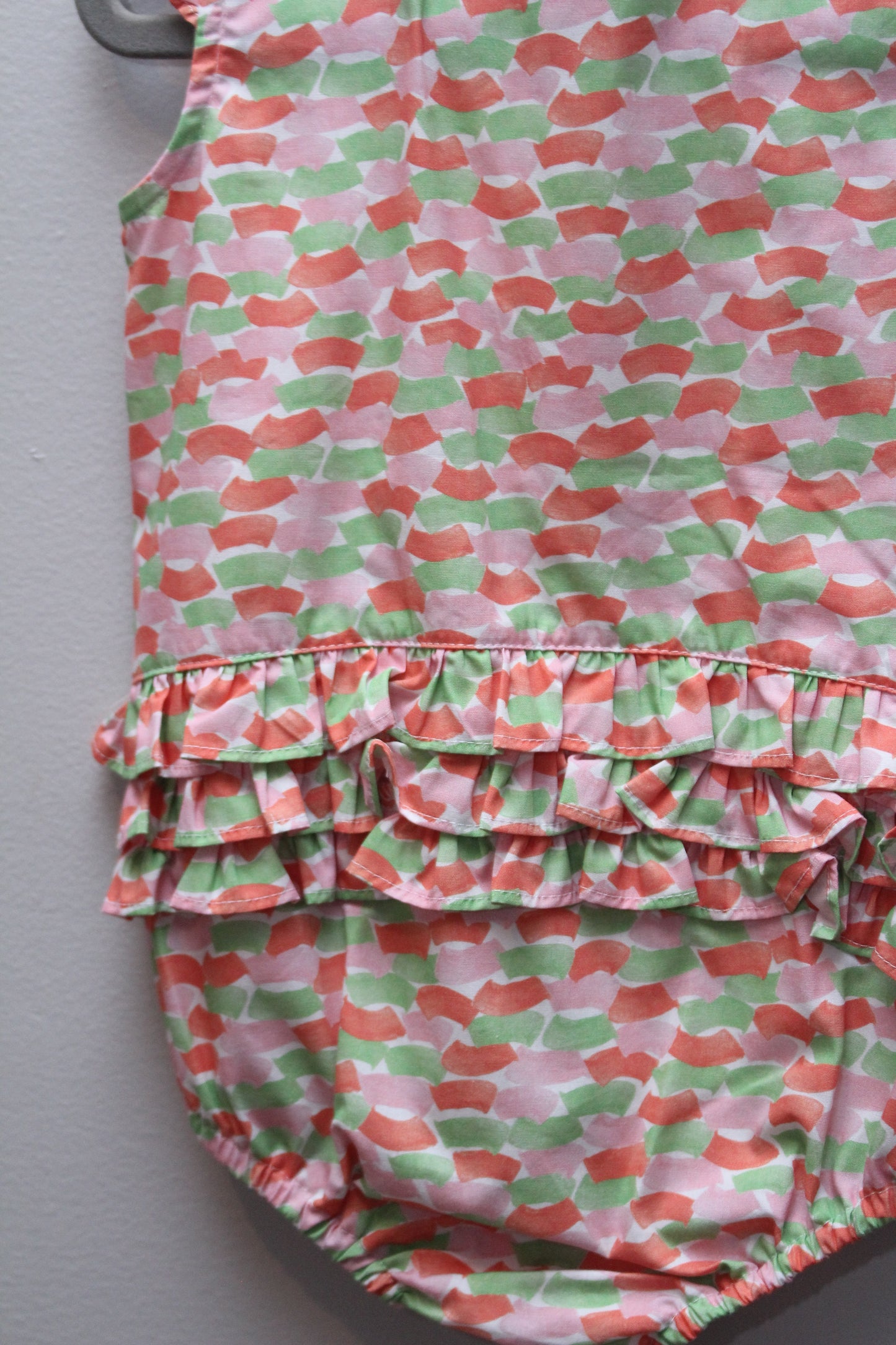 Bella Bliss • NWT Pink, Peach & Green Patterned Bubble • 18 Months