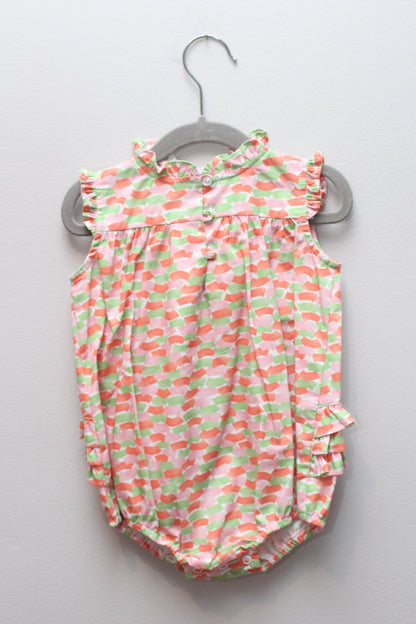 Bella Bliss • NWT Pink, Peach & Green Patterned Bubble • 18 Months