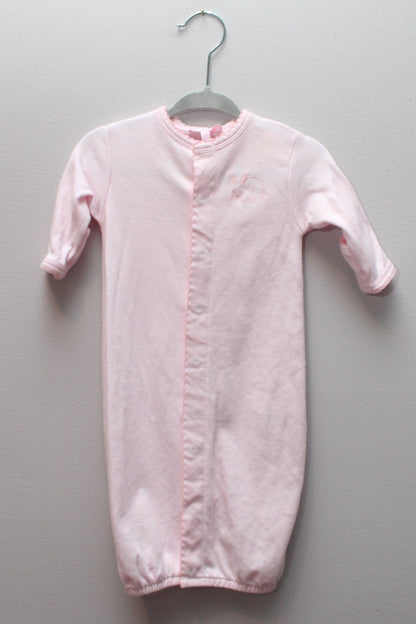 3 Marthas • Pink Bunny Embroidered Converter Gown • 0-3 Months