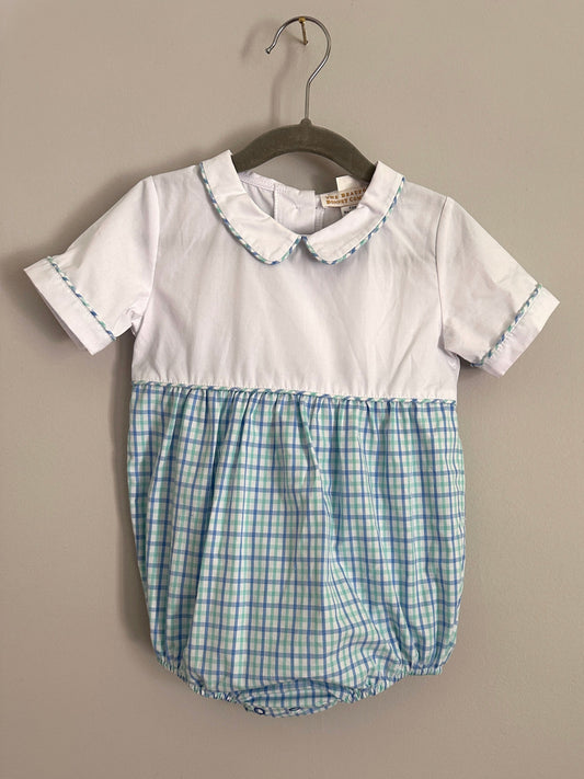 Beaufort Bonnet • Blue Gingham Peterpan Bubble • 3T