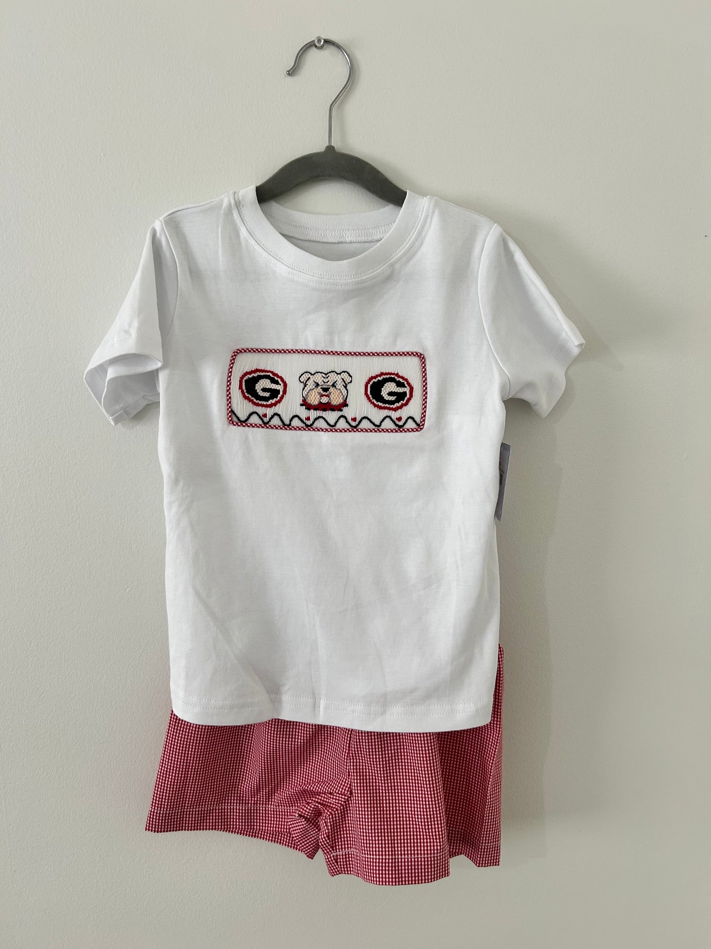 Remember Nguyen • NWT Georgia Bulldogs Smocked Short Set • 5T