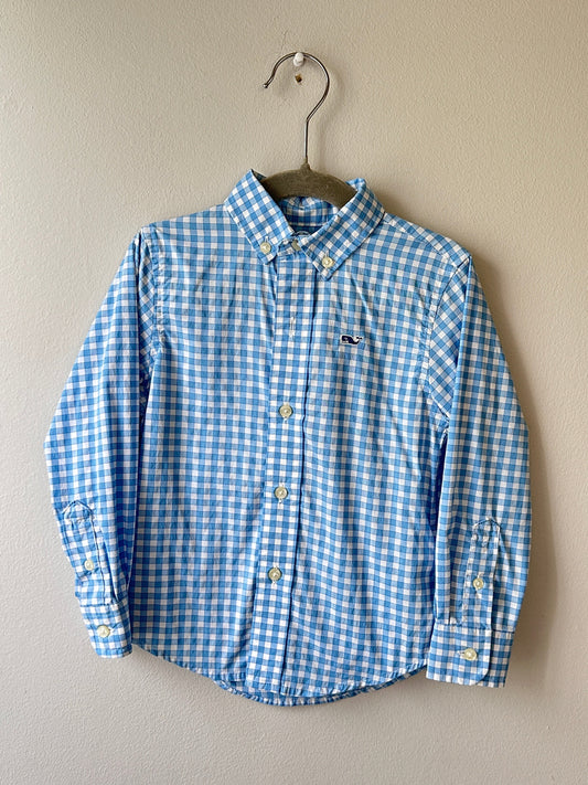 Vineyard Vines • Blue Gingham Button Down • 2T