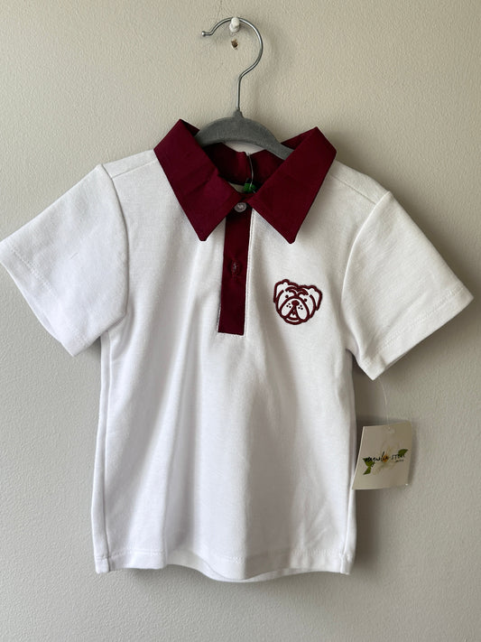 Magnolia Steel • NWT White Bulldog Polo • 3T