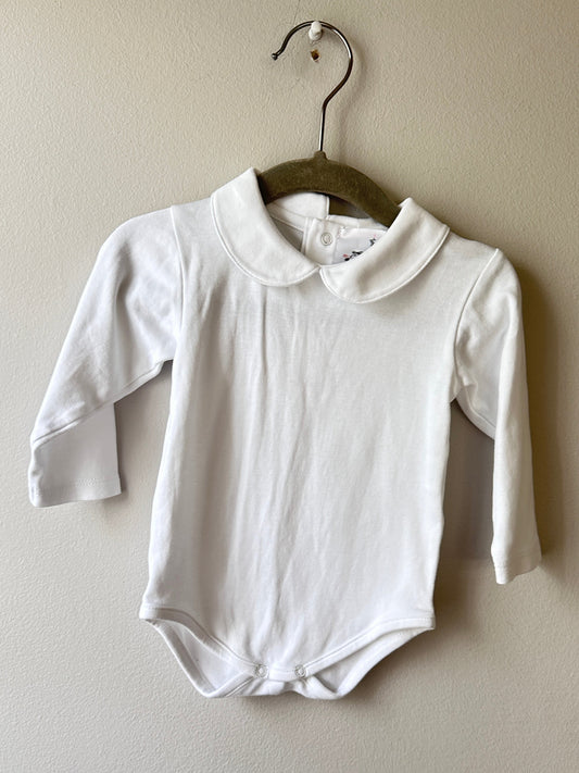 Maddie & Connor • White Peterpan Collar Onesie • 12 Months