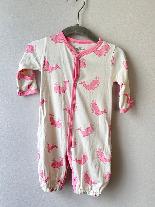Kissy Love • White & Pink Whale Converter Gown • Newborn
