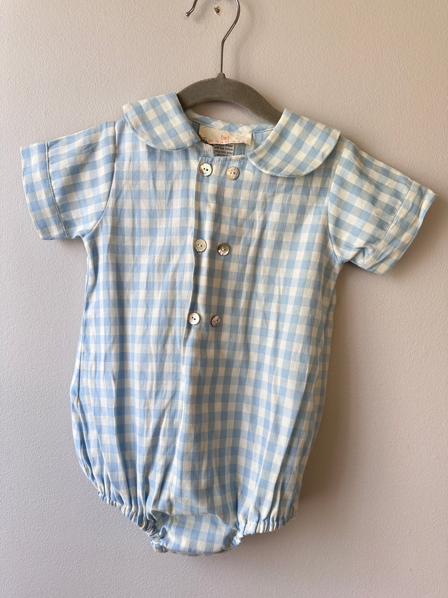 Hannah Kate • Blue Gingham Bubble • 2T